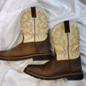Justin Boots Brown and Cream Men's Boots